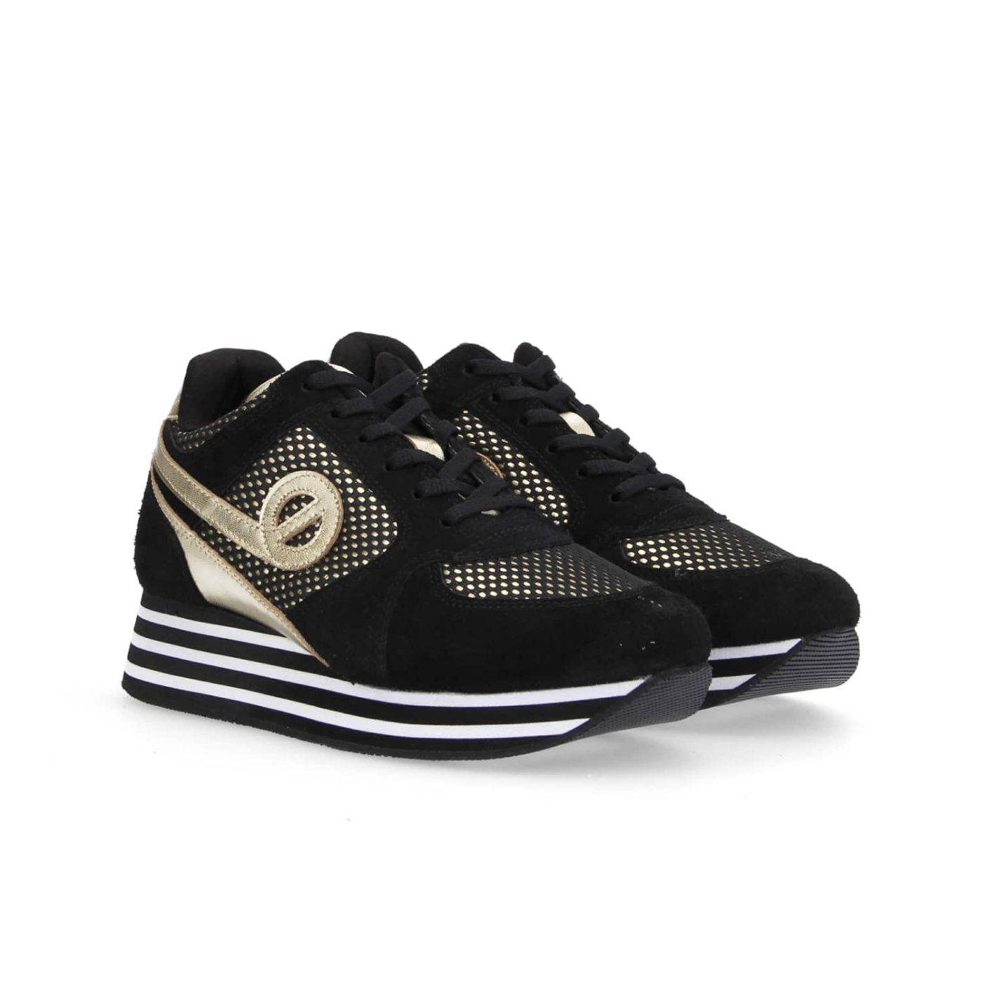 PARKO JOGGER - MESH REFLET/SUEDE - BLACK/GOLD